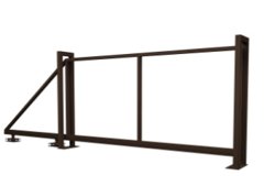 Ворота откатные жалюзи PE RAL 8017 (шоколад), 2,0х4,5м ( без заполнения)