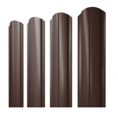 Штакетник металлический STYNERGY М-образный двусторонний фигурный 0.4 мм, PE RAL 8017 (шоколад), ширина 108мм, длина 1.2 м.п.