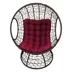 Кресло-шар для отдыха ORBIT, цвет плетения темно-коричневый, каркас черный, цвет подушки бордовый