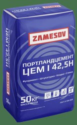 Цемент тарированный ПЦ М500 Д0 Zamesov 50 кг / ЦЕМ I 42,5 Н ТУ
