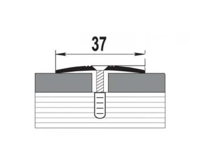 Порог АПС 013 алюминиевый 2700*37*4,1 мм одноуровневый со скрытым креплением (ОС-009)