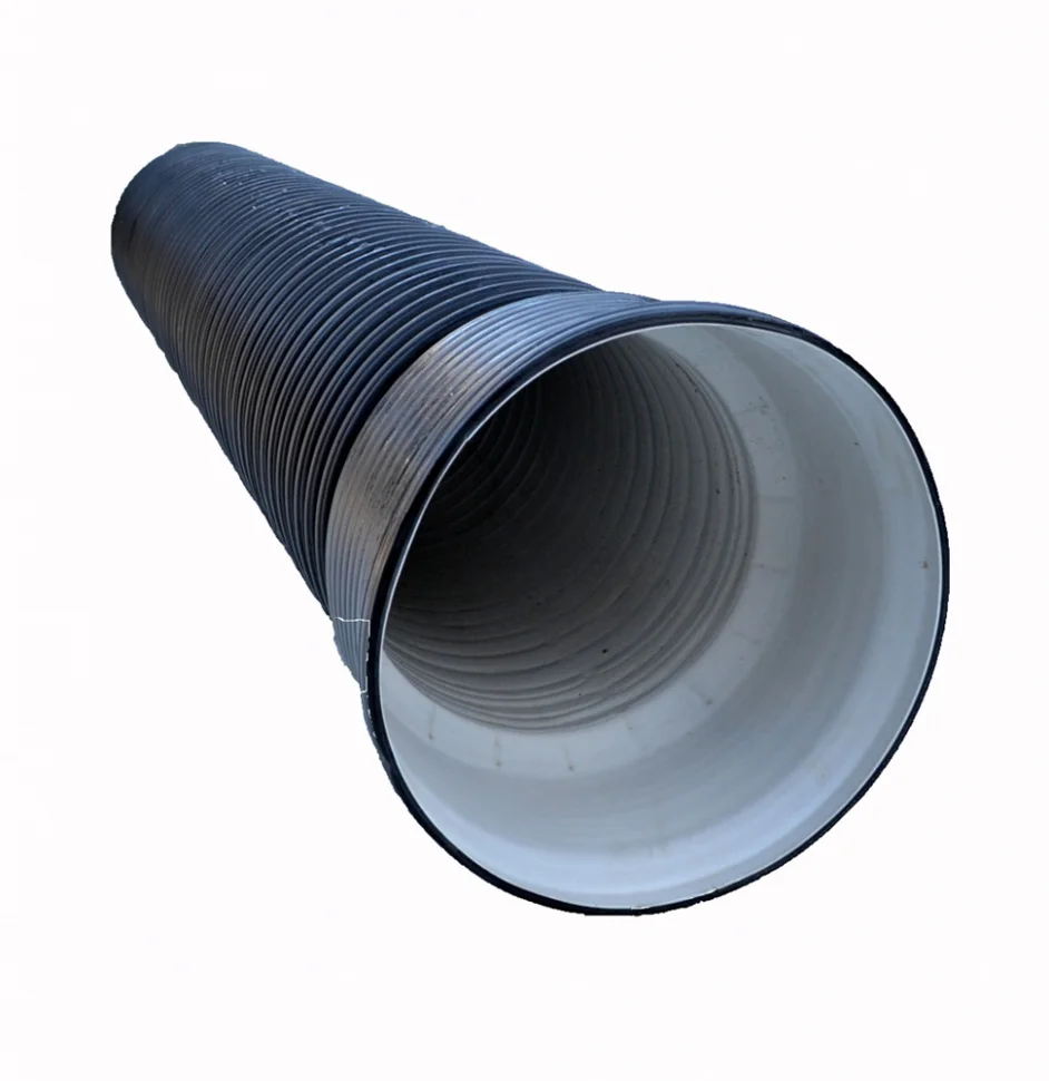 Труба канализационная гофрированная двустенная FD-Plast D 800/687 с раструбом L-6м, черная SN8