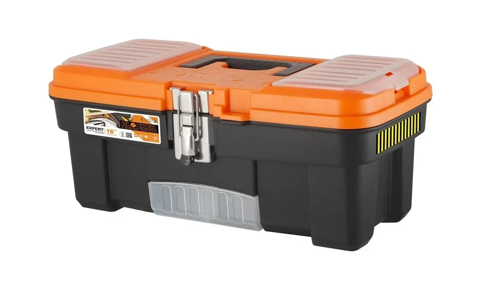 Ящик для инструментов BLOCKER Expert 16&quot; с металлическим замком черный/оранжевый
