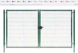 Ворота распашные 2,03*3,5м (заполнение - панель MEDIUM Lock диам. прутка 4мм ячейка 200х50мм), зеленый RAL 6005