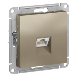 Механизм розетки компьютерной 1-местной СП AtlasDesign RJ45 кат.5E шампань Systeme Electric ATN000583