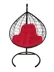 Подвесное кресло двухместное Double/XL, цвет плетения – черный, подушка – красный, каркас – черный