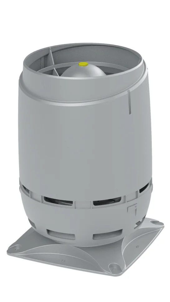Выход вентиляционный Vilpe Серый Flow 125S с основанием 250x250 и колпаком