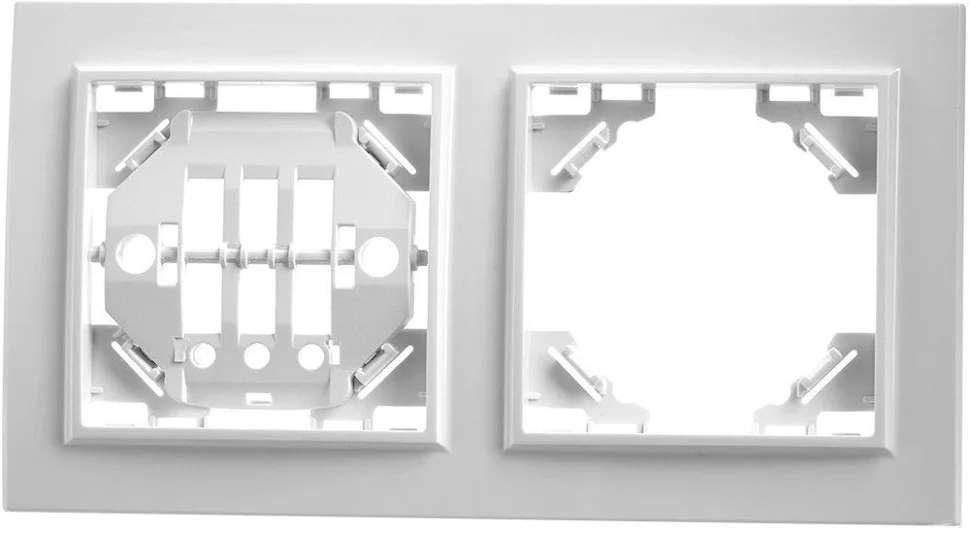 Рамка 2-местная горизонтальная Stekker Эрна, белый (PFR00-9002-01)