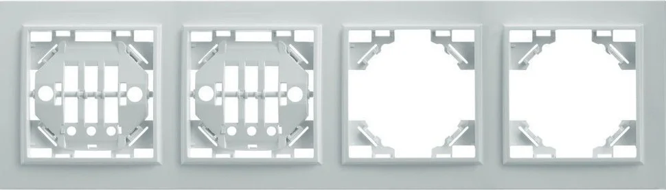 Рамка 4-местная горизонтальная Stekker Эрна, белый (PFR00-9004-01)