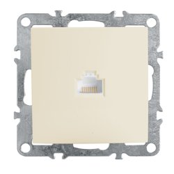 Розетка компьютерная 1-местная (механизм) СП Stekker Эрна RJ-45 (PST00-9107-02) слоновая кость