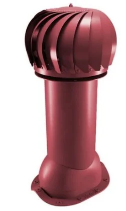 Вентиляция роторная Viotto для металлочерепицы d-125мм, утепленная, красное вино (RAL 3005)