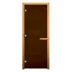 Дверь для саун Стекло бронза матовая 1900х700 (коробка осина 2,5шт, 3 петли 716 CR, ручка)