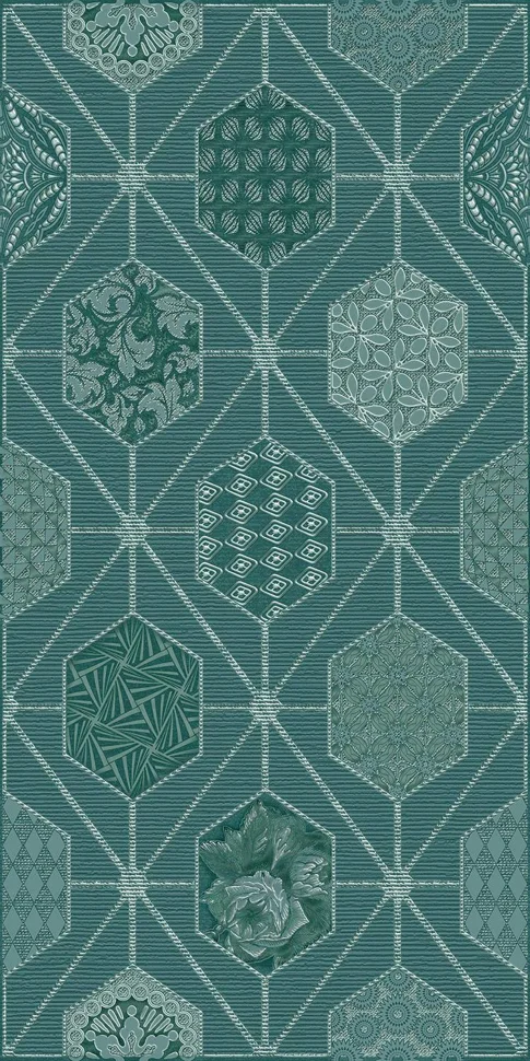Плитка Azori Devore Indigo Geometria декор 31,5х63