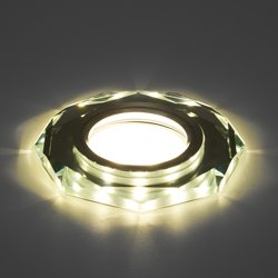 Светильник точечный Feron CD8120 со светодиодной подсветкой 15LED*2835 SMD 4000K, MR16 50W G5.3, белый хром, с драйвером в комплекте*