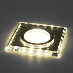 Светильник точечный Feron CD8150 со светодиодной подсветкой 15LED*2835 SMD 4000K, MR16 50W G5.3, белый хром, с драйвером в комплекте