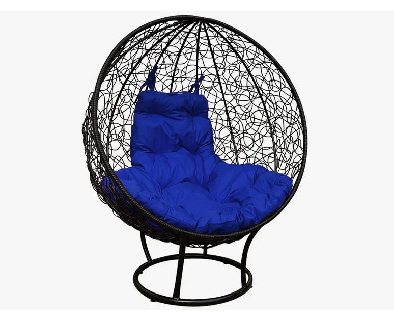 Кресло садовое ORBIS цвет черный, подушка синяя