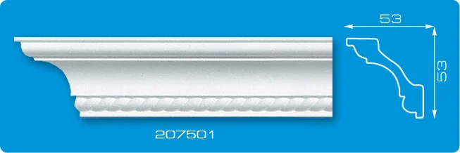 Плинтус потолочный ФОРМАТ 207501 инжекционный белый 2,0 м инд.упаковка