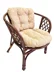 Кресло Багама с бежевой простой подушкой шенилл, браун