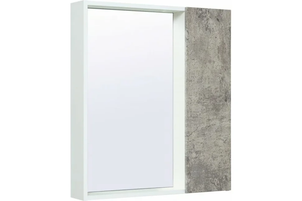 Шкаф зеркальный РУНО &quot;Манхэттен 65&quot; навесной универсальный, цвет серый бетон