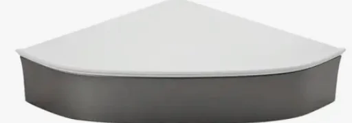 Полка BRIMIX угловая плоская, антивандальная ГРАФИТ, с белым вкладышем из высокопрочного пластика АБС премиум, арт.5672