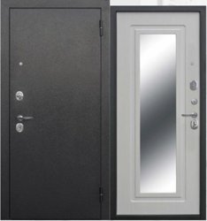 Дверь мет. FERRONI Царское зеркало 960х2050 "Л" Металл/Белый ясень МДФ