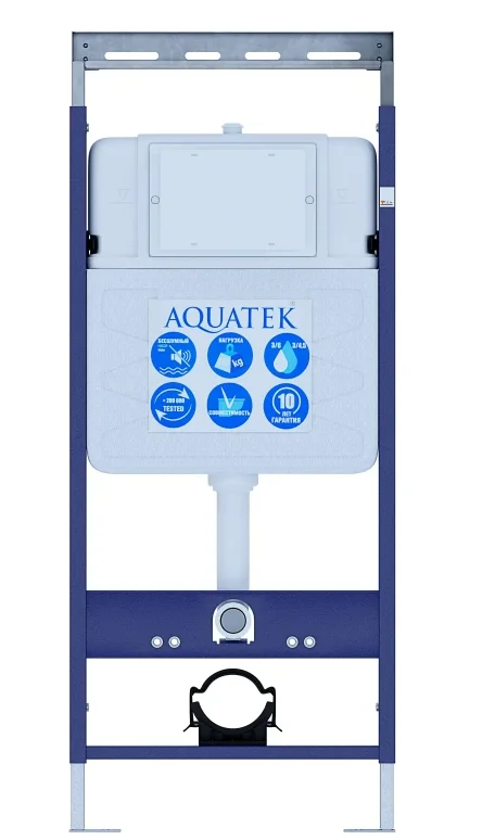Инсталляция Aquatek Easy Fix 50 для подв унитаза 1130*500*100 с звукоизоляционной прокладкой и креплением 90-130 мм, без кнопки