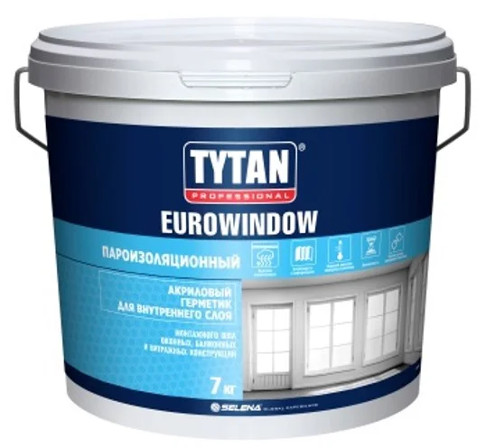 Герметик акриловый серый TYTAN Professional Eurowindow Внутренний Паропроницаемый 7 кг (Т-ра перевозки не ниже -5град)