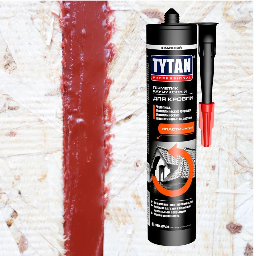 Герметик каучуковый кровельный красный TYTAN Professional 310мл