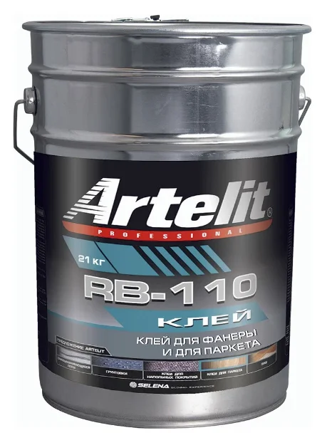 Клей для фанеры и паркета Artelit Professional RB-110 каучуковый на растворителях бежевый, 21 кг