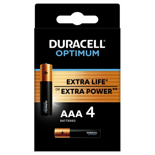 Элемент питания Duracell 5014062 ААА алкалиновые 1,5v LR03-4BL Optimum (уп. 4шт)