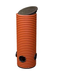 Колодец дренажный смотровой Ду 315, h=2,5 м, 3 отвода, Ø110мм (с крышкой и дном)