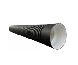 Труба канализационная гофрированная двухстенная FD-Plast D 500/427 с раструбом L-6м, черная SN8
