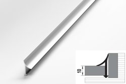 Профиль ЛУКА для плитки алюминиевый ПК 06-1 окантовочный (10 мм) 2700 мм Цвет: Серебро анод