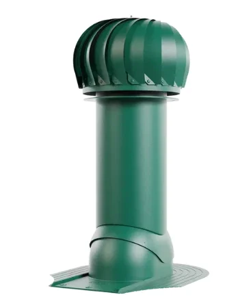 Вентиляция роторная Viotto для мягкой кровли при монтаже, d-110мм, h-550мм, утепленная, зеленый мох (RAL 6005)
