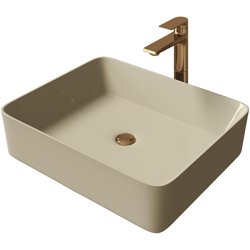 Раковина накладная GROSSMAN 400 х 400 х 120 мм, арт.GR-3013BEM, бежевая матовая
