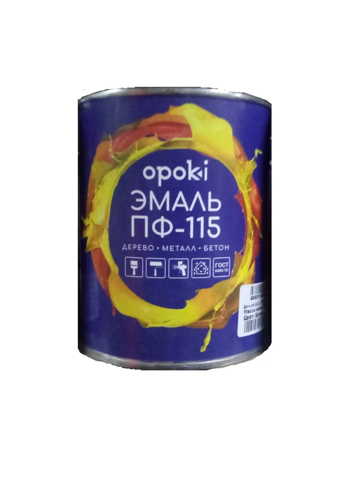 Эмаль ПФ-115 шоколад 0,8кг OPOKI ГОСТ 6465-76