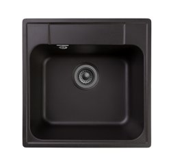 Мойка композитная GRANFEST Quarz 48 480*480мм чёрный + сифон