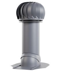 Вентиляция роторная Viotto для мягкой кровли при монтаже, d-110мм, h-550мм, утепленная, серый графит (RAL7024)