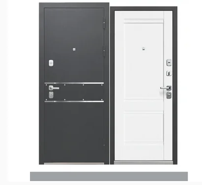 Дверь мет. Luxor 2мм букле черный (860мм) левая