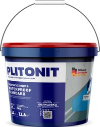 Мастика гидроизоляционная ПЛИТОНИТ WaterProof Standard эластичная базового уровня для внутренних работ 14 кг