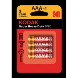 Элемент питания Kodak R03-4BL SUPER HEAVY DUTY Zinc [K3AHZ-4] (уп. 4шт)