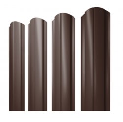 Штакетник металлический Grand Line Slim полукруглый фигурный Rooftop Бархат RAL 8017 (шоколад), 0,5 мм, длина 1.3 м.п.