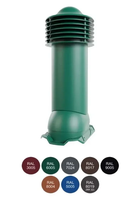 Комплект труба вентиляционная VIOTTO для профнастила 20 D110/550, не утепленная, красный (RAL 3005)