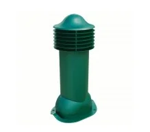 Комплект труба вентиляционная VIOTTO для профнастила 21 D125/650, утепленная, зеленый (RAL 6005)