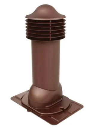 Комплект труба вентиляционная VIOTTO с универсальным проходным элементом D125/650, не утепленная, коричневый (RAL 8017)