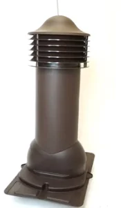 Комплект труба вентиляционная VIOTTO с универсальным проходным элементом D125/650, утепленная, коричневый (RAL 8017)