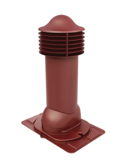 Комплект труба вентиляционная VIOTTO с универсальным проходным элементом D125/650, утепленная, красный (RAL 3005)