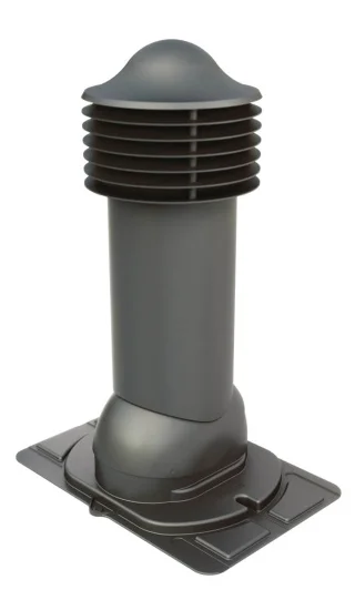 Комплект труба вентиляционная VIOTTO с универсальным проходным элементом D125/650, утепленная, серый (RAL 7024)