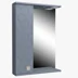 Зеркало-шкаф ИРЛЕН Соты 60 шато/азур текстурный 600х700х140 со светильником левый, ручка кнопка дуб