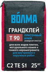 Клей плиточный ВОЛМА-ГРАНДКЛЕЙ Т90 для внутренних и наружных работ 25 кг